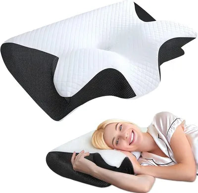 Almohada Cervica Mariposa Memory Foam - Funda Gratis Incorporada