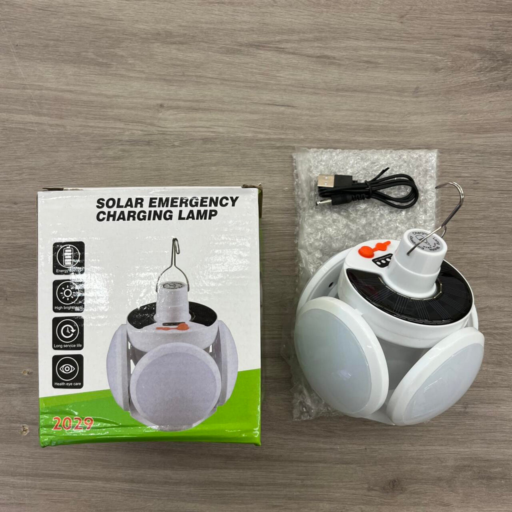 Lampara Solar de Emergencia Plegable - Bombilla LED Solar + USB 4 Modos