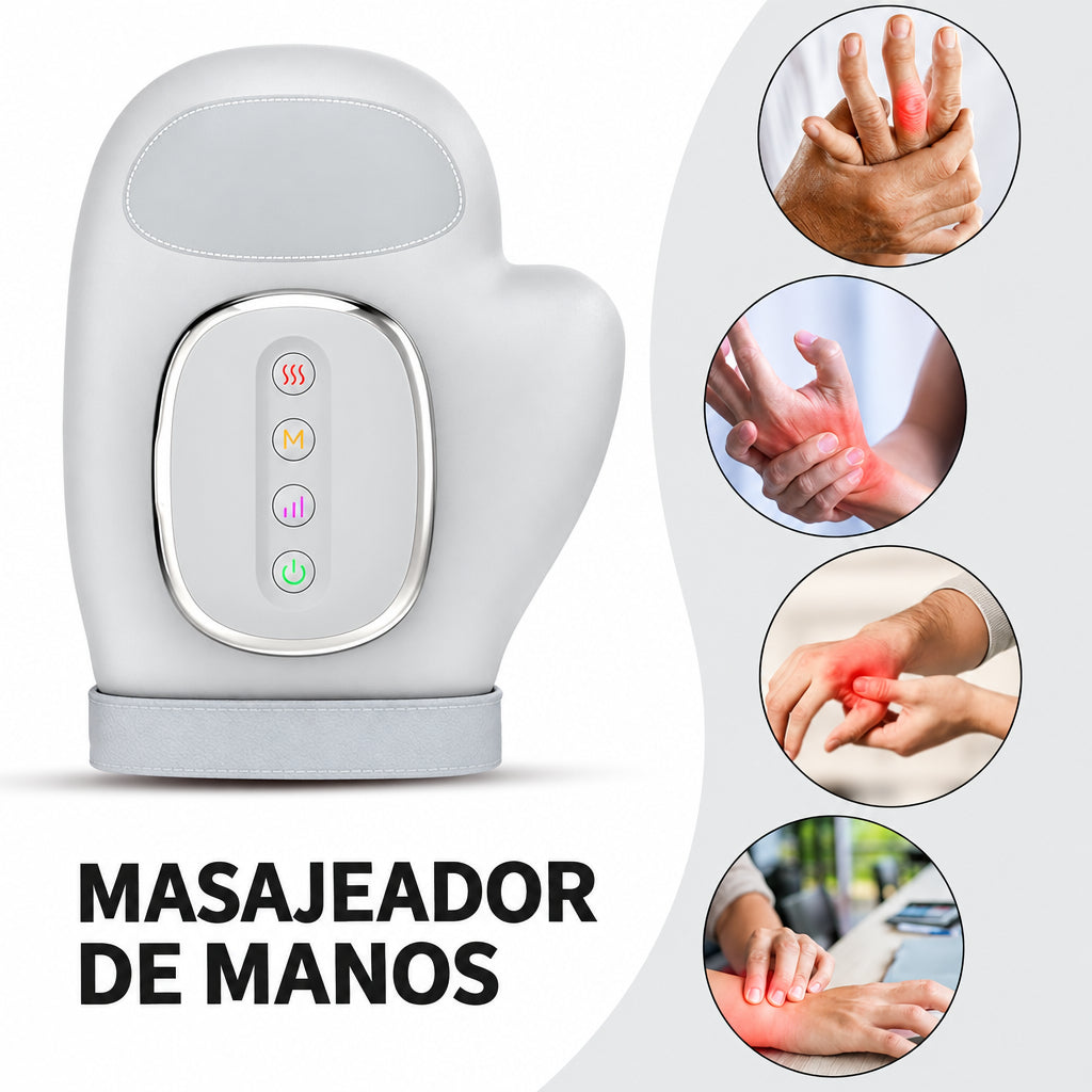Masajeador de Manos con Calor y Compresión - Alivio Artritis y Túnel Carpiano