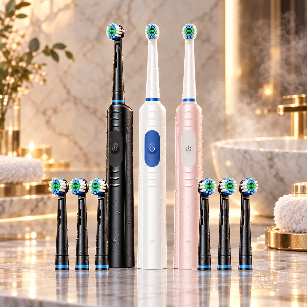 Cepillo de Dientes Eléctrico con 4 Cabezales de Recambio – Higiene Bucal Avanzada