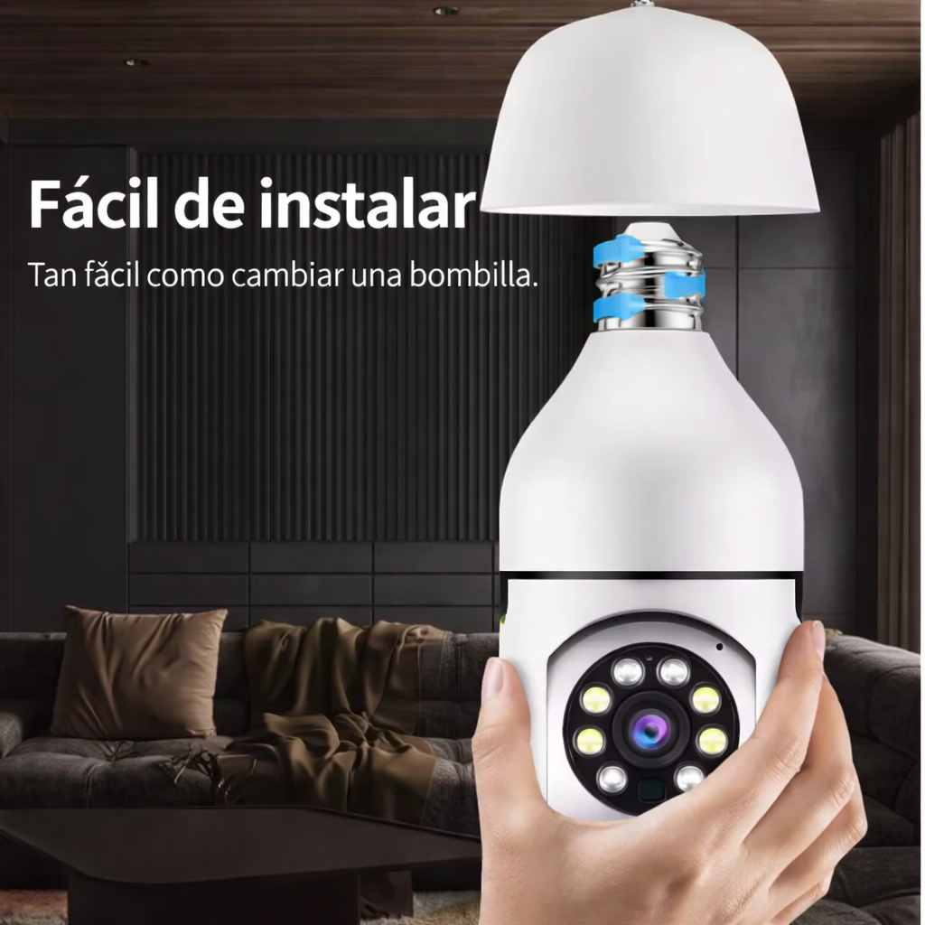 Camara de Seguridad WiFi Bombilla 360° HD Visión Nocturna