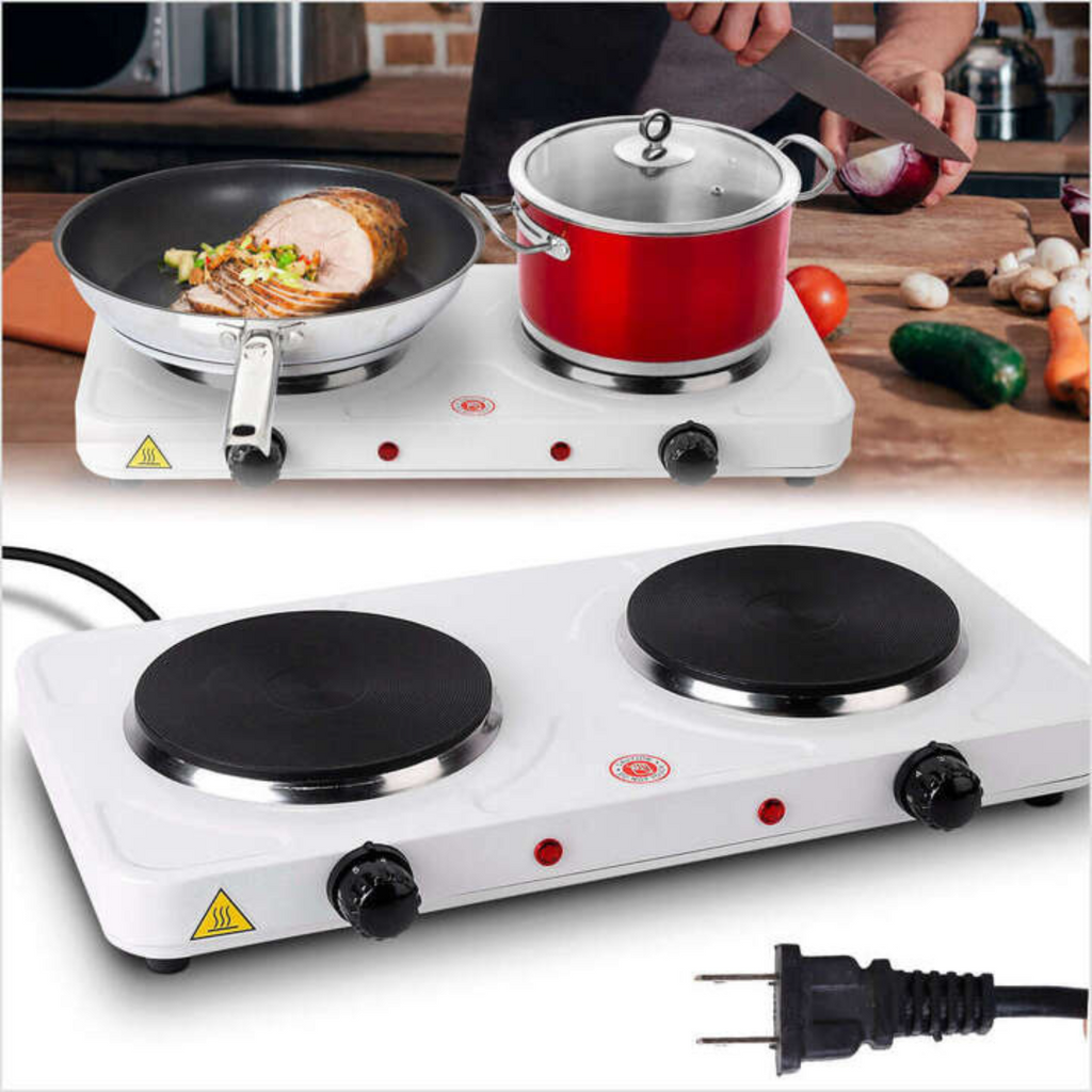 Cocina Eléctrica Portátil Doble 2000W Hornillo Eléctrico Doble Placa