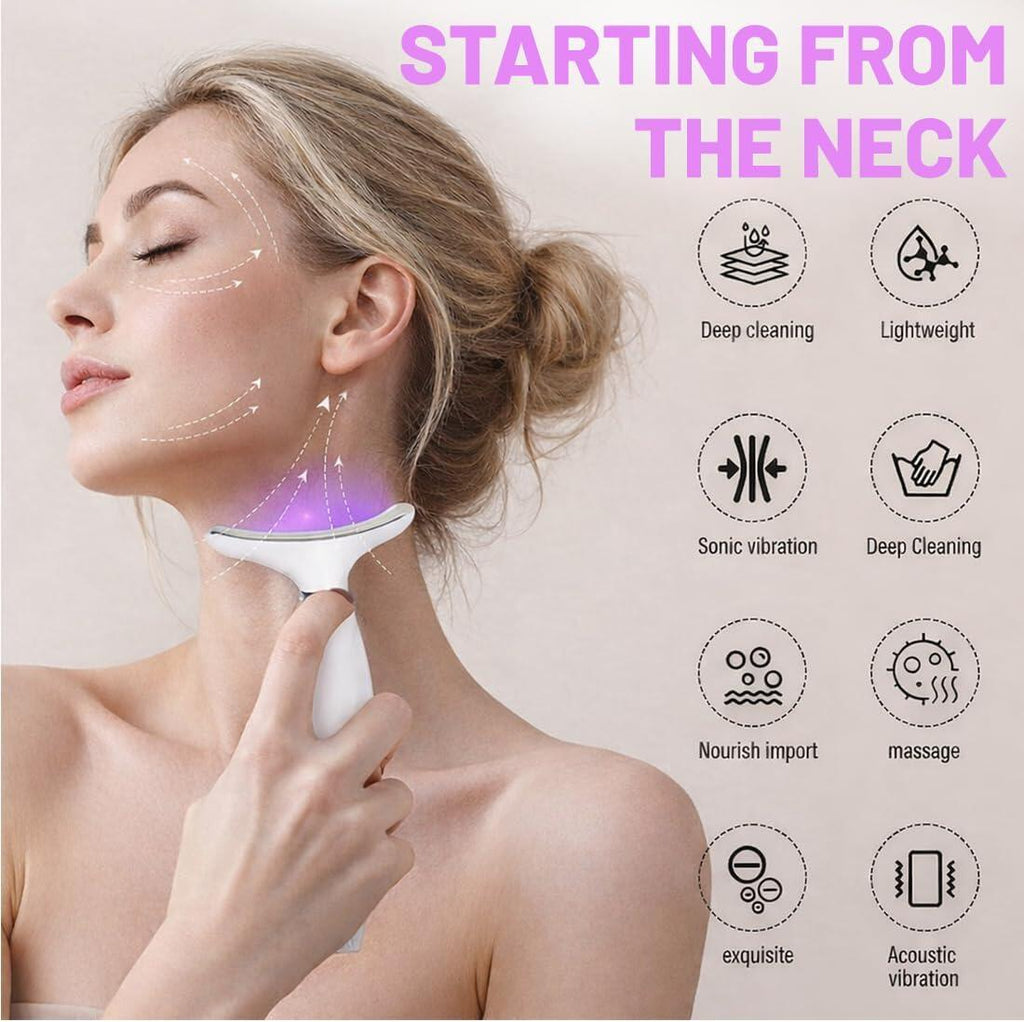 Masajeador Facial y Cuello Efecto Lifting - 3 Luces LED