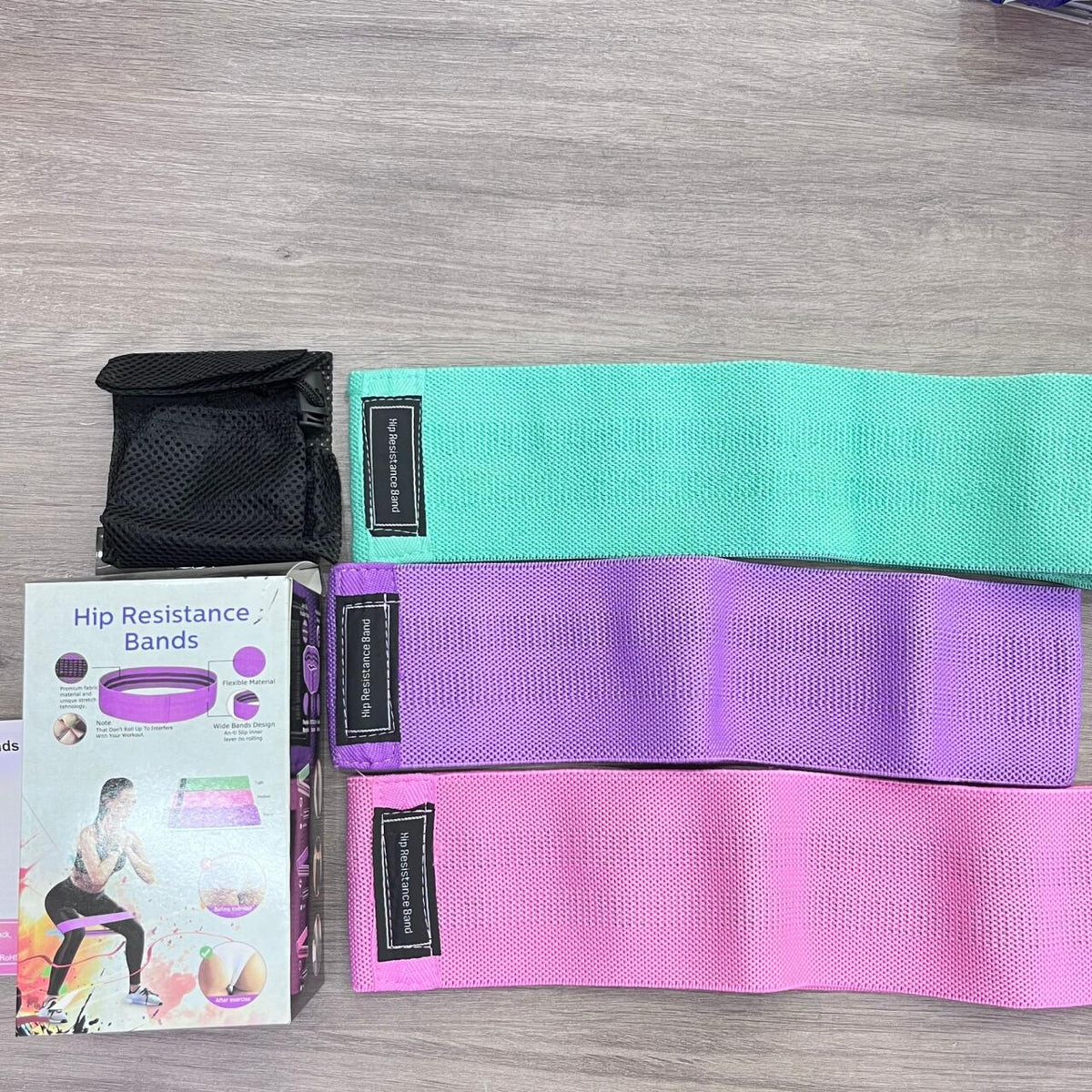 Pack 3 Hip Bands Tela-Glúteos-Antideslizantes