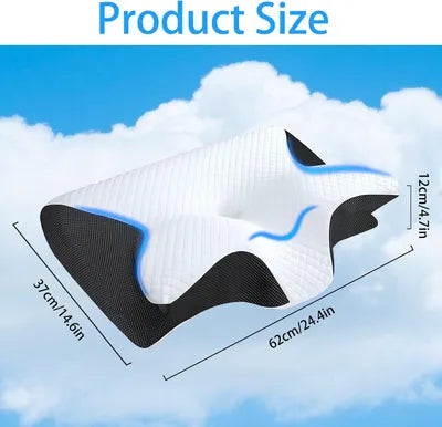 Almohada Cervica Mariposa Memory Foam - Funda Gratis Incorporada