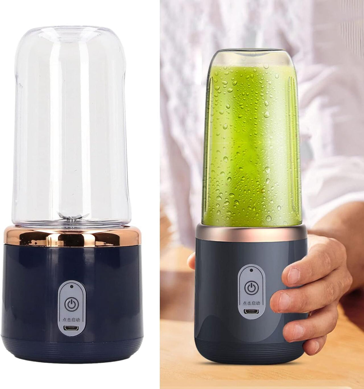 Batidora Portátil USB Recargable 380ml con 2 Vasos