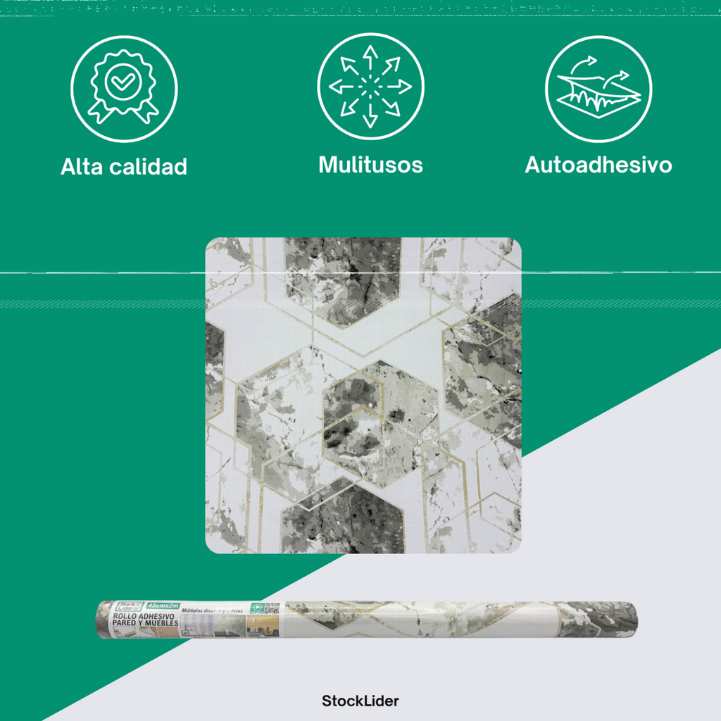 Rollo adhesivo pared y muebles 45cm x 2m