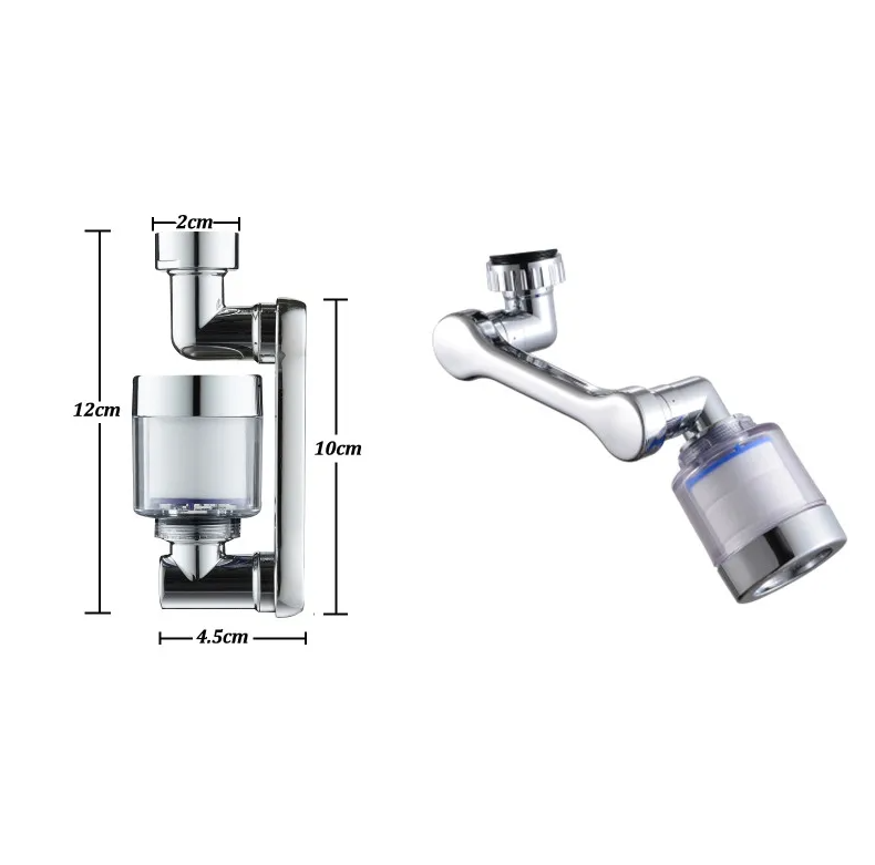 Extensor Grifo Cocina 1080º Giratorio - Aireador con Filtro y 2 Modos de Chorro