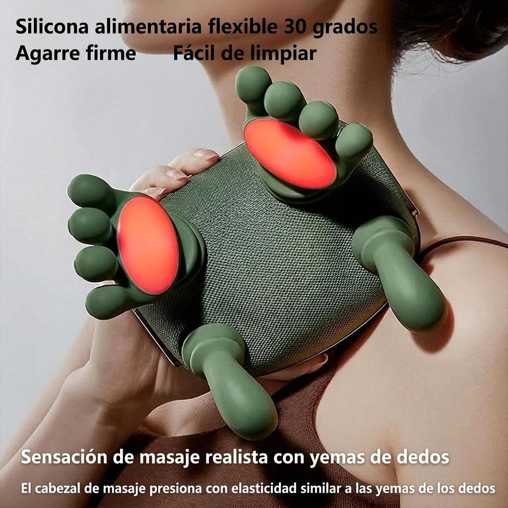 Masajeador Cervical y Espalda 4D con Calor - Mano Biónica - Alivio Instantáneo Cuello
