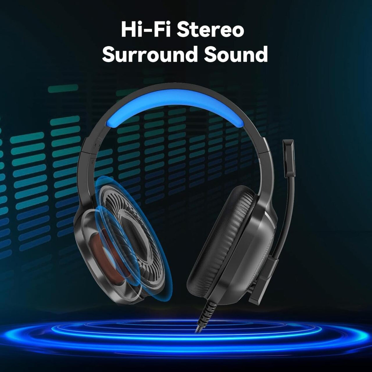 Auriculares Gaming con Micrófono - Luces Led RGB y Sonido Envolvente