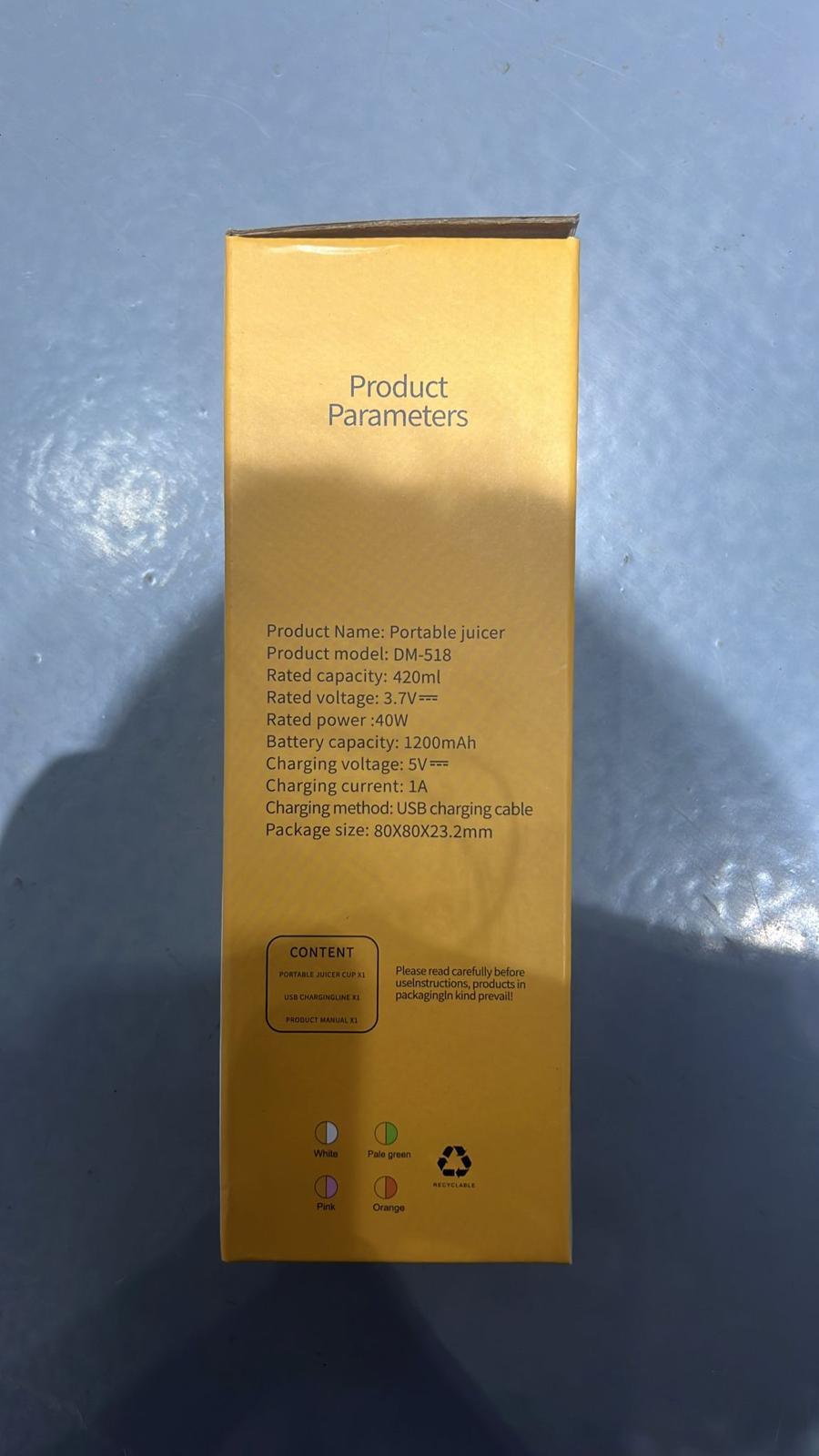 Batidora Portátil USB Recargable para Zumos y Smoothies 6 Cuchillas