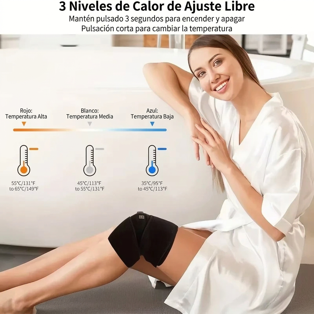 Rodillera Térmica USB con Calor - Alivio Rodilla y Artrosis